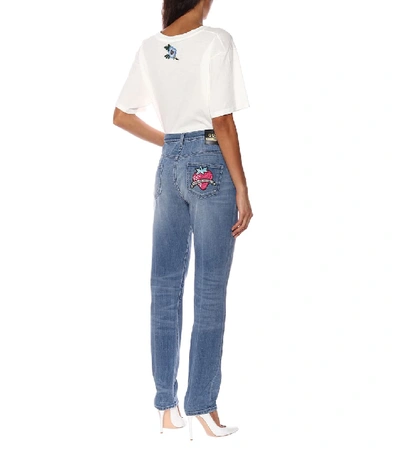 Shop Gucci High-rise Straight Jeans In Blue