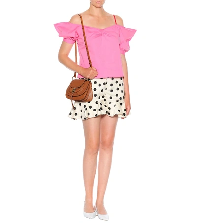 Shop Staud Ruby Stretch Cotton Top In Pink