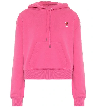 Shop Ami Alexandre Mattiussi Ami De Coeur Cotton Hoodie In Pink