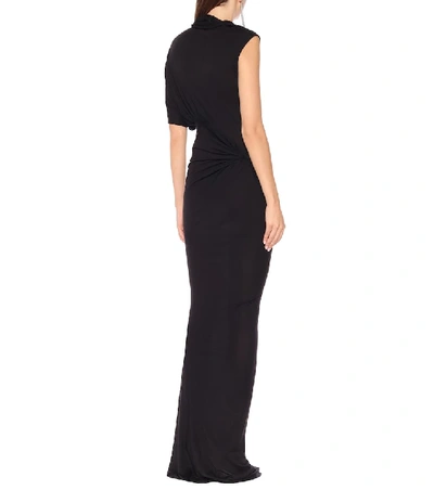 Shop Rick Owens Asymmetrical Gown In Black