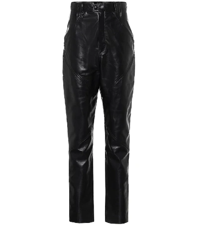 Shop Isabel Marant Xenia High-rise Leather Pants In Black