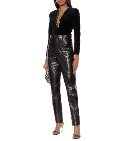 Shop Isabel Marant Xenia High-rise Leather Pants In Black