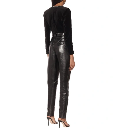 Shop Isabel Marant Xenia High-rise Leather Pants In Black