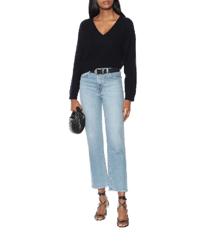 Shop J Brand Jules High-rise Straight Jeans In Blue