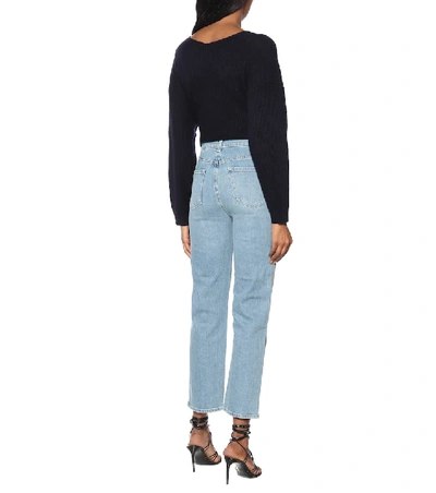 Shop J Brand Jules High-rise Straight Jeans In Blue