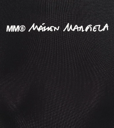 Shop Mm6 Maison Margiela Logo Stretch-jersey Bodysuit In Black