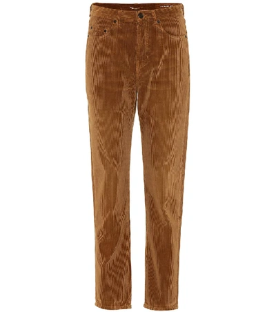 Shop Saint Laurent Slim Corduroy Pants In Brown