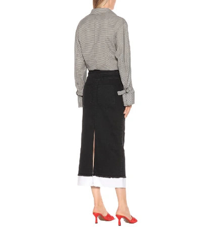 Shop Rejina Pyo Denim Pencil Skirt In Black
