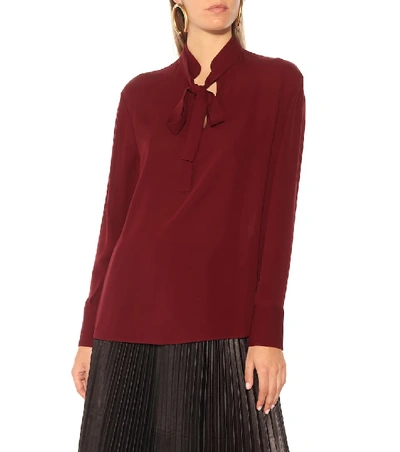 Shop Valentino Silk Blouse In Red