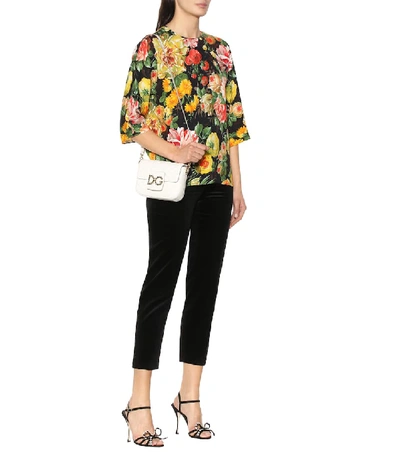 Shop Dolce & Gabbana Floral Crêpe Top In Multicoloured