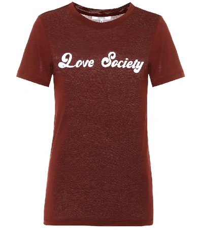 Shop Ganni Linfield Printed T-shirt In Brown
