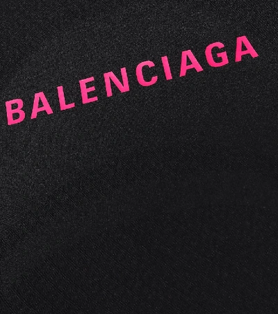 Shop Balenciaga Asymmetric Jersey Midi Dress In Black