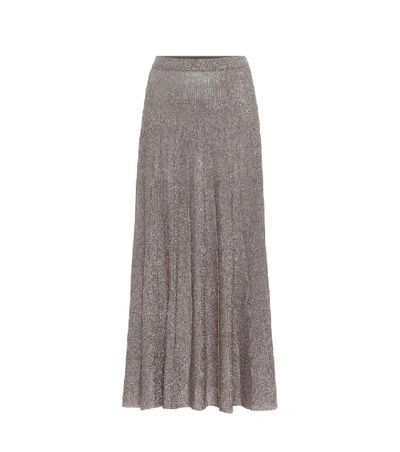 Shop Joseph Pleated Midi Skirt In Grey