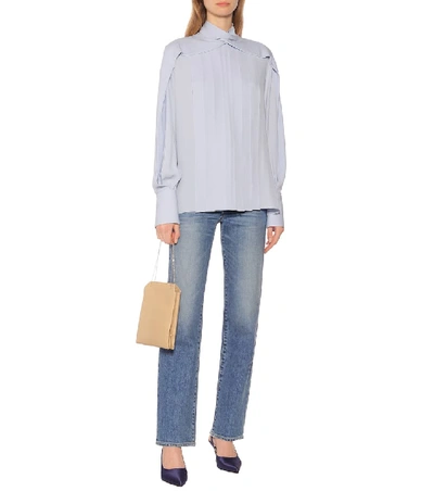 Shop The Row Gila Silk Blouse In Blue