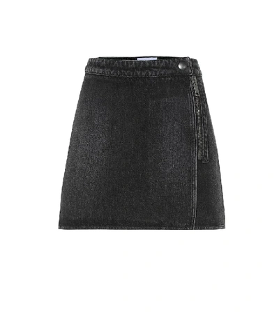 Shop Givenchy Denim Miniskirt In Black