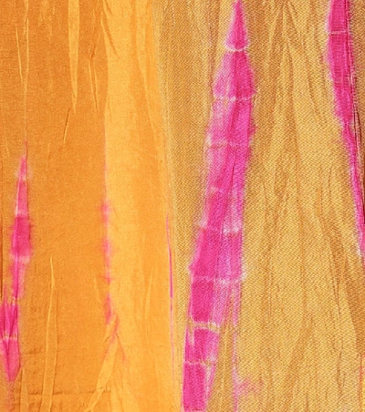 Shop Anna Kosturova Tie-dye Silk Maxi Dress In Orange