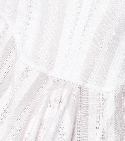 Shop Alaïa Cotton-jacquard Dress In White
