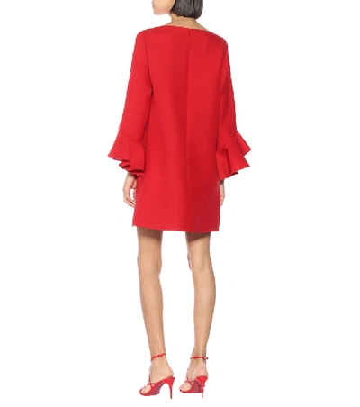 Shop Valentino Wool And Silk Minidress In Red