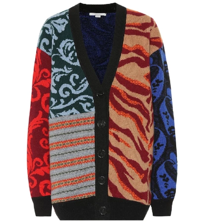 Shop Stella Mccartney Jacquard Wool Cardigan In Multicoloured