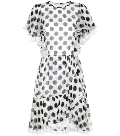 Shop Dolce & Gabbana Polka-dotted Silk Dress In White