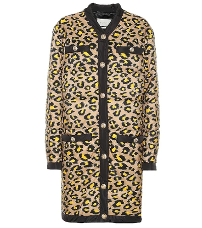 Shop Gucci Padded Leopard-print Coat In Multicoloured