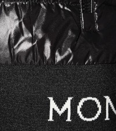 Shop Moncler Cotton-jersey Down Jacket In Black