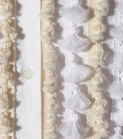 Shop Loewe Embellished Cotton-blend Dress In White