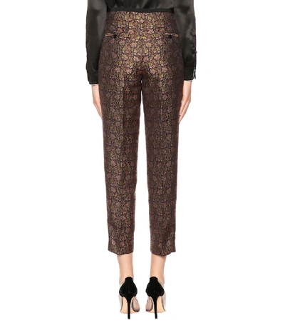 Shop Etro Jacquard Cropped Trousers In Multicoloured