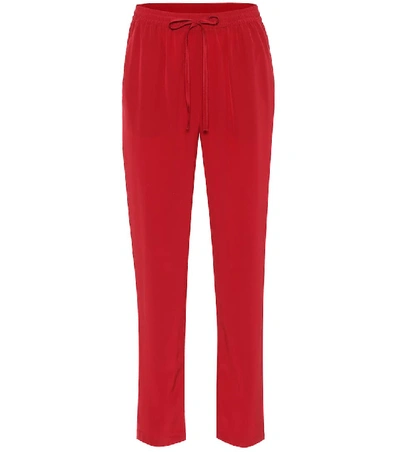 Shop Red Valentino Silk Pants In Red