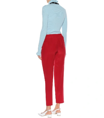 Shop Red Valentino Silk Pants In Red