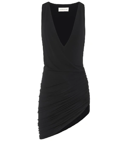 Shop Alexandre Vauthier Asymmetric Stretch-jersey Minidress In Black