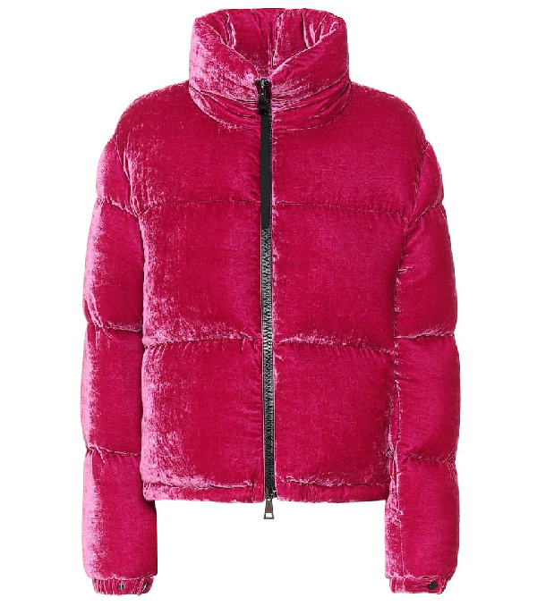 moncler pink jacket velvet