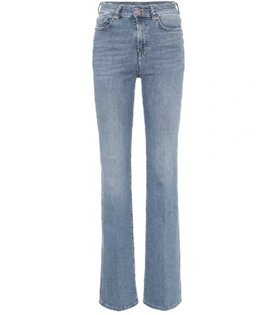Shop 7 For All Mankind Lisha High-rise Flared Jeans In Blue