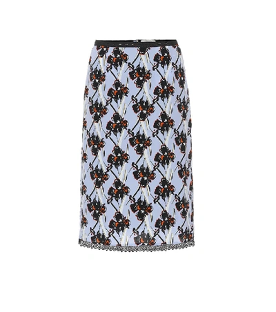 Shop Dorothee Schumacher Flower Breeze Silk-blend Skirt In Blue