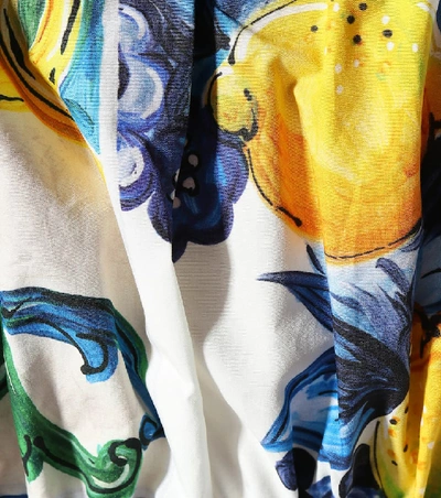 Shop Dolce & Gabbana Majolica-print Cotton Top In Multicoloured