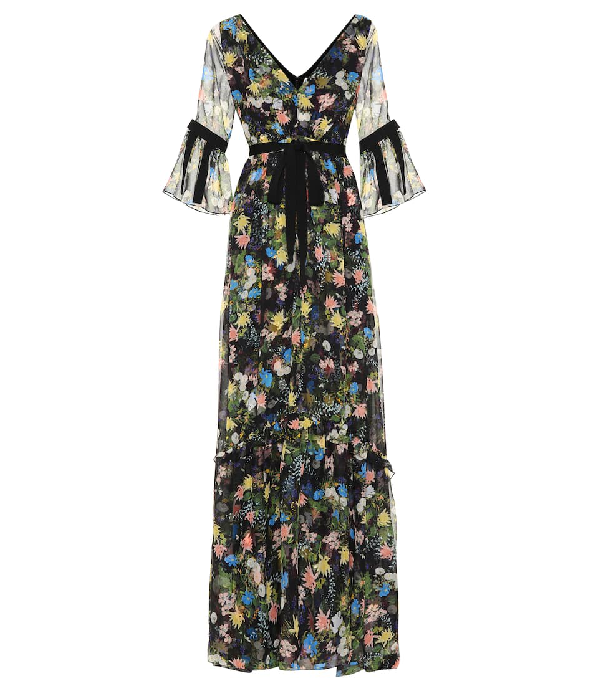 black printed gown
