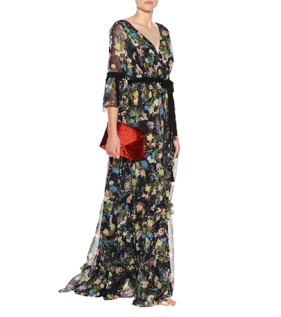 Shop Erdem Petunia Floral-printed Dress In Black