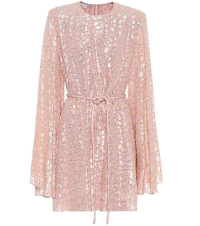 Shop Stella Mccartney Silk-blend Fil Coupé Minidress In Pink