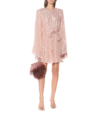 Shop Stella Mccartney Silk-blend Fil Coupé Minidress In Pink