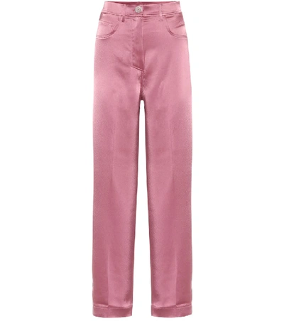 Shop Nanushka Marfa High-rise Wide-leg Pants In Pink