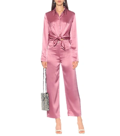 Shop Nanushka Marfa High-rise Wide-leg Pants In Pink