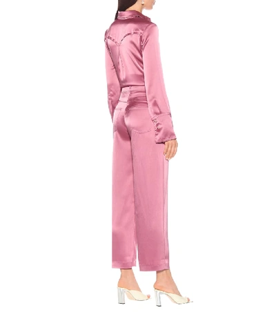 Shop Nanushka Marfa High-rise Wide-leg Pants In Pink