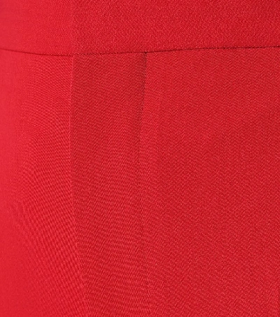 Shop Balenciaga High-rise Straight Wool Pants In Red