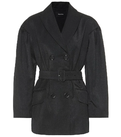 Shop Simone Rocha Wool-blend Twill Jacket In Black