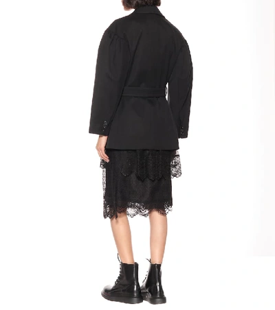 Shop Simone Rocha Wool-blend Twill Jacket In Black