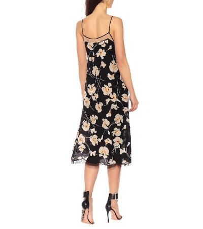 Shop N°21 Floral Silk Slip Dress In Black