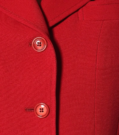 Shop Gucci Wool And Silk Drill Blazer In Red