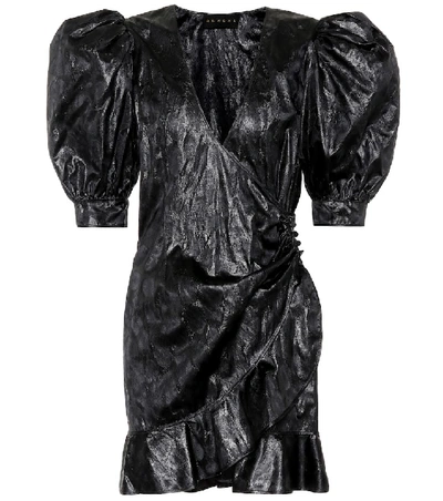 Shop Dundas Jacquard Silk-blend Minidress In Black