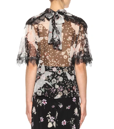 Shop Valentino Printed Silk Top In Multicoloured