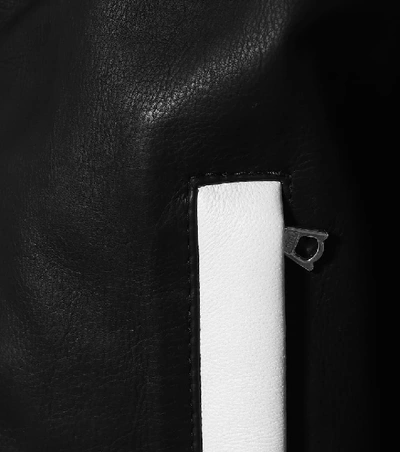 Shop Amiri Appliquéd Leather Bomber Jacket In Black